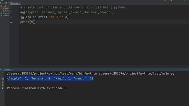 create dictionary of item and its count from list using python | python | dict | interview question смотреть онлайн