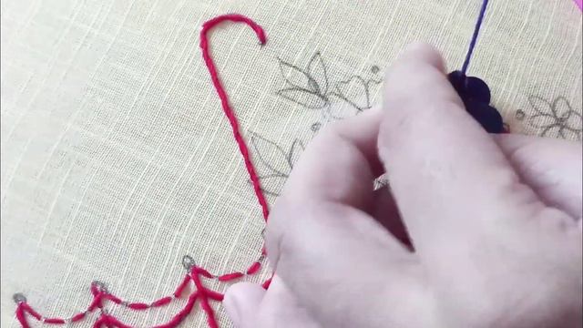 Hand Embroidery for Umbrella Design tutorial