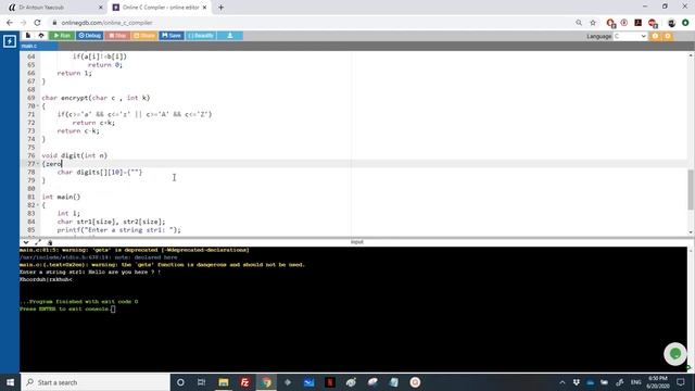 Algorithmics & Programming - Exercise - Digits to words