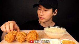 ASMR CHEESY KFC FRIED CHICKEN MUKBANG + CHEESE SAUCE RECIPE (No Talking) COOKING & EATING SOUNDS