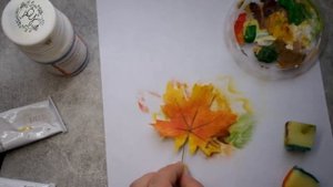 Осенний венок, листья из фоамирана. Урок 2.3 тонировка листьев клёна