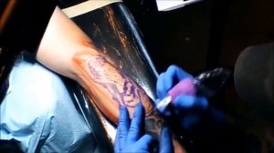 Fallen Angel and Skull Tattoo Time lapse