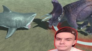 Мегалодон против Трицератопса | Animal Revolt Battle Simulator