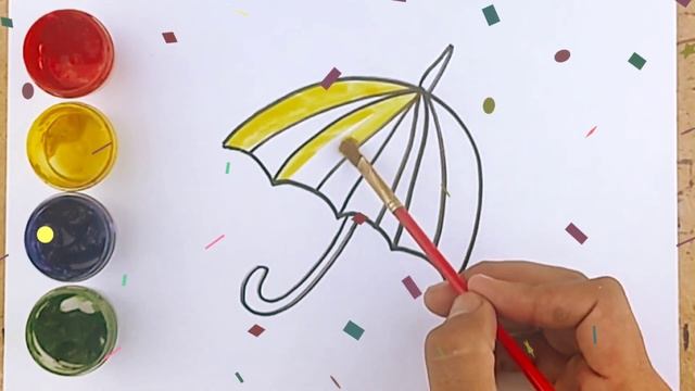 Drawing an umbrella for children / bolalar uchun soyabon chizish / Рисование Зонтик для детей