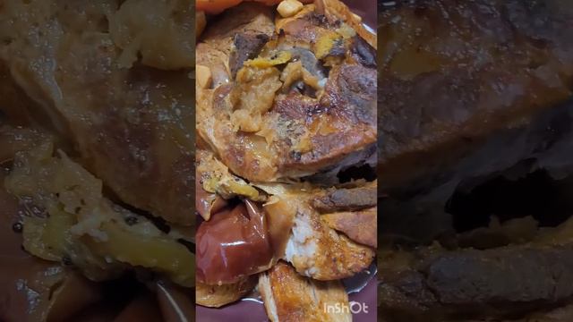 Мясо в рукаве с айврй и яблоками,киви-рецепт на канале.