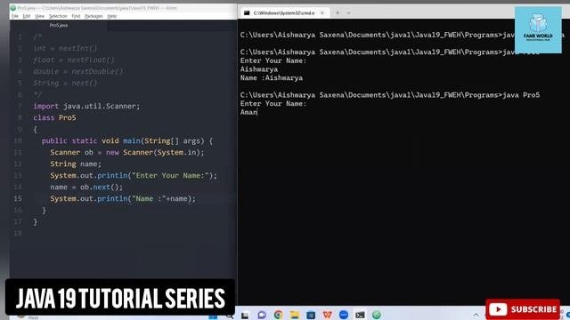 #12 - Java 19 Series | String Input | Input String with Spaces | next() | nextLine() | Scanner Clas