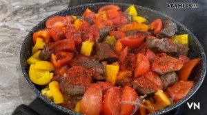 Оджахури По-Грузински на сковороде / Жареное мясо с Картофелем / ოჯახური /Ojakhuri