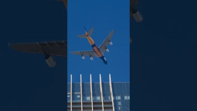 Dubai Expo 2021 Bujkhalifa towards Emirates A380 Flying #shorts #aviation