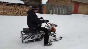 Самодельный снегоход из бензопилы Урал.