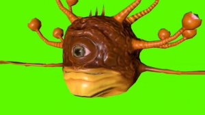 ЦИКЛОП. ЛЕТАЮЩАЯ ГОЛОВА GREEN SCREEN ФУТАЖ. Хромакей анимация  головы циклопа на зелёном фоне.