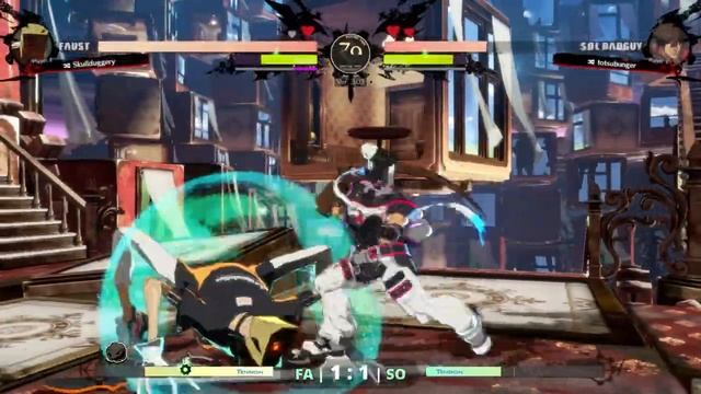 GGST ▰ Skullduggery (#2 Ranked Faust) vs Totsubunger (#5 Ranked Sol). High Level Gameplay