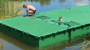 Испытание европонтонов на воде
