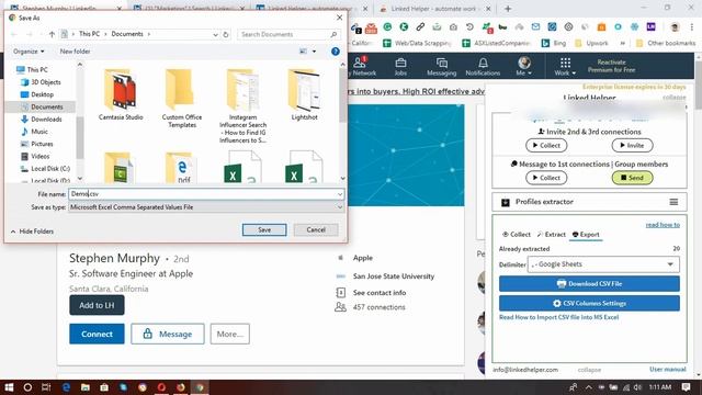 Extract Linkedin Search Results Data to Excel - Profile and Companies смотреть онлайн
