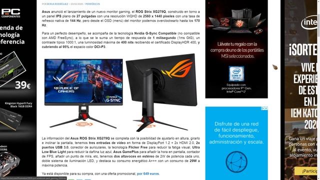 Asus ROG Strix XG279Q 170 Hz Monitor Review смотреть онлайн