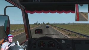 УЛЕТЕЛ С ДОРОГИ в КАЗАХСТАНЕ - СУРОВЫЙ КАЗАХСТАН в ETS 2 + РУЛЬ