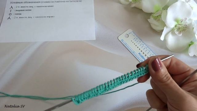 Узор спицами. Простой, эффектный, универсальный. Для джемперов, кофточек, палантинов, пледов и т.д. смотреть онлайн