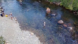 Река Малый Казыр с высоты птичьего полета. Республика Хакасия.