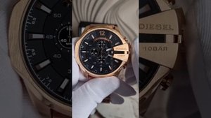 Мужские часы Дизель золотые с черным циферблатом