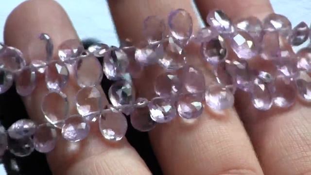 Lavender Pink Amethyst Faceted Pear Briolettes, 6 - 8 mm смотреть онлайн