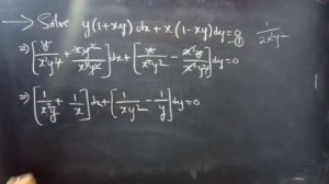 y(1+xy)dx+x(1-xy)dy=0 #NonExact L575 @MathsPulseChinnaiahKalpana