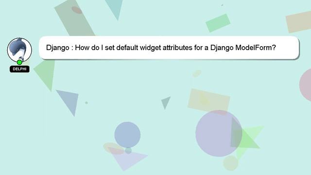Django : How do I set default widget attributes for a Django ModelForm? смотреть онлайн