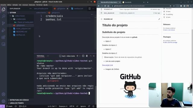 Adicionando o arquivo .gitignore em um repositório do GitHub смотреть онлайн