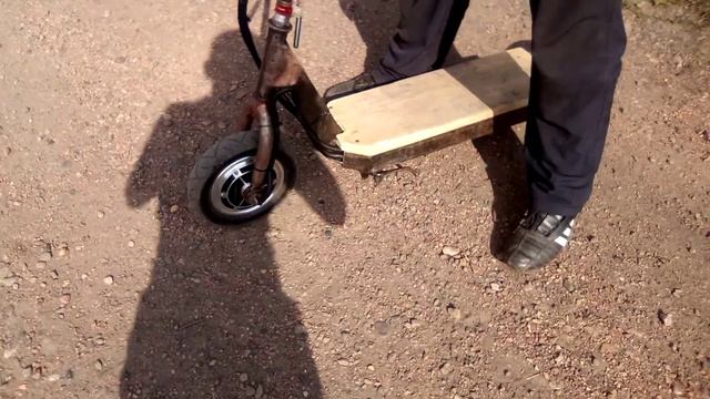 Электро самокат из гироскутера')