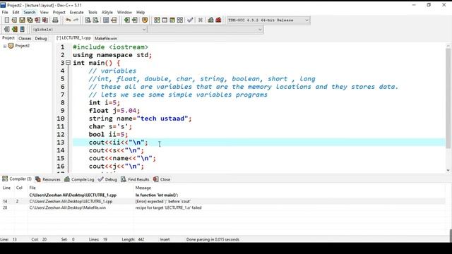 Data types and variables in C++ programming