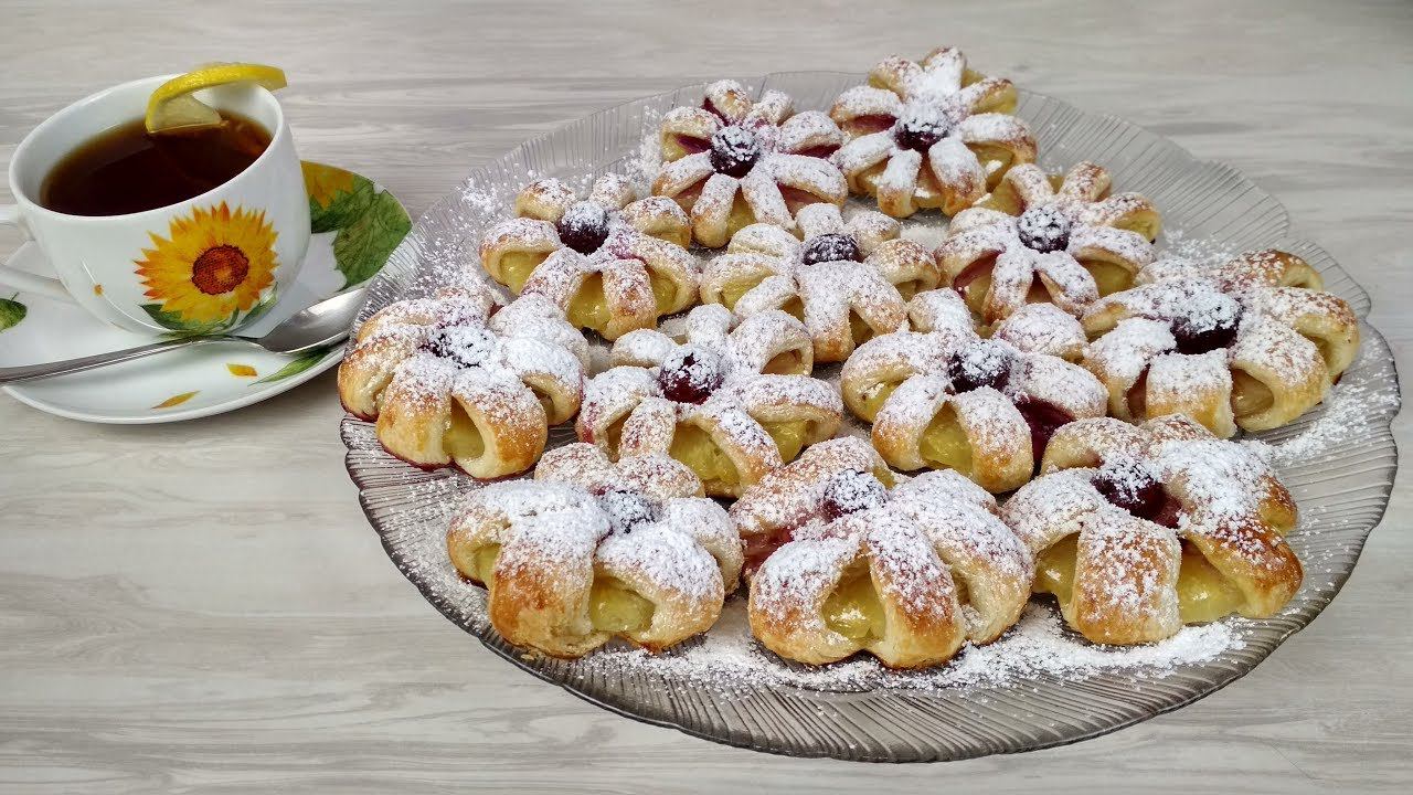 Вкусные цветы из ананаса и слоеного теста  | Просто Кухня - Выпуск 31