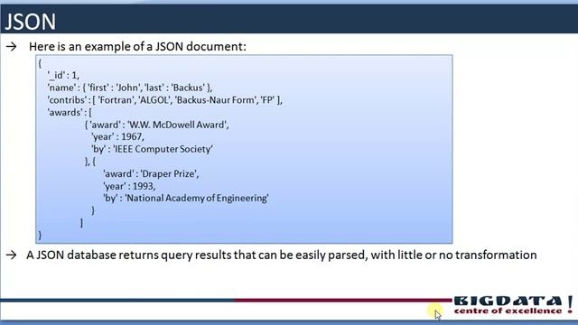 introduction to json and bson documents, introduction to JSON, introduction to BSON смотреть онлайн
