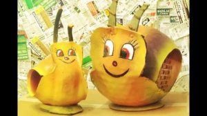 Забавные поделки для дачи Улитки из разных материалов
