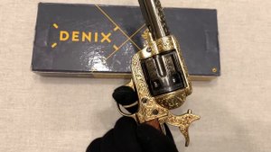 Револьвер Кольт 45 калибра с гравировкой, Peacemaker revolver 4,75", Denix M-1280/L