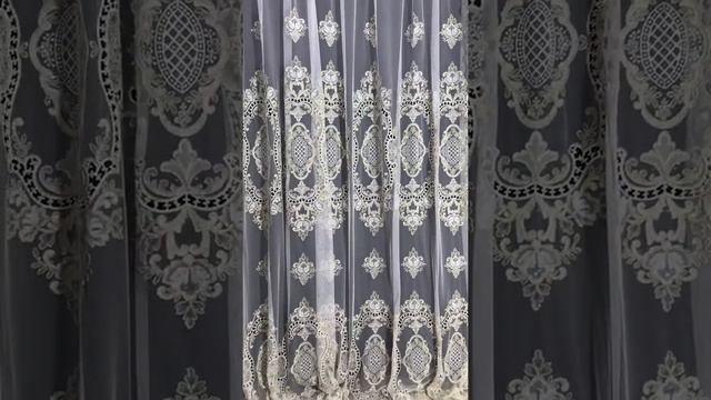 Тюль с макраме украшен камнями на грек-сетке!Новинка!!! смотреть онлайн