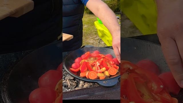 САДЖ ПРИГОТОВЛЕНИЕ ЕДЫ НА ОТКРЫТОМ ОГНЕ / вкусные рецепты на мангале, #домашняякулинария #рецепты