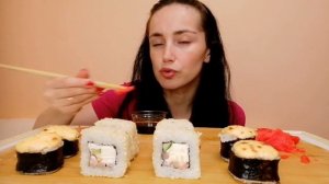 МУКБАНГ|СУШИ РОЛЛЫ? | ROLLS МУКБАНГ| MUKBANG| ASMR