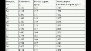 Показатели роста и количества корма по дням. Бройлер кобб 500