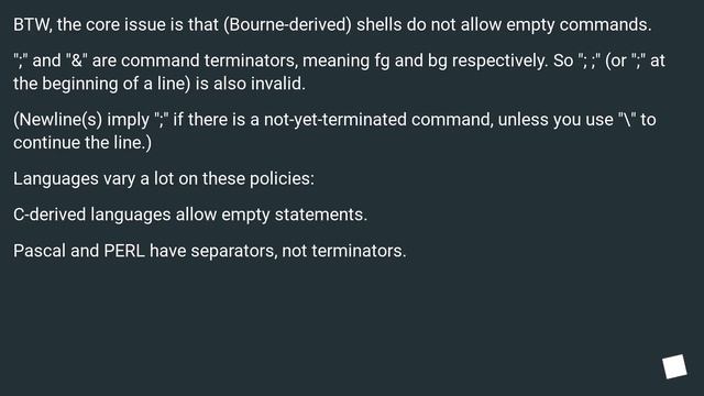 Why did ; after & return an unexpected token error in bash? смотреть онлайн