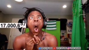 @IShowSpeed Jumps into camera after hitting 17 Million Subs