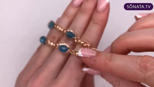 Цепочка "София" SONATA с хрустальными бусинами из медицинского золота (в позолоте) - 31365 смотреть онлайн