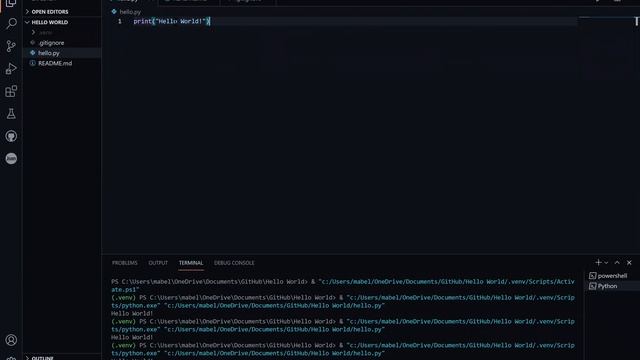 Printing "Hello World!" in Python