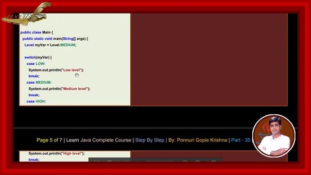 Learn Java Complete Course | Step By Step | Enums | By: Ponnuri Gopie Krishna | Part - 35