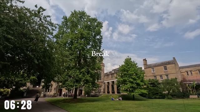 4 HOUR STUDY WITH ME | Background noise, 10-min Break in UNIVERSITY of OXFORD, Study with Merve