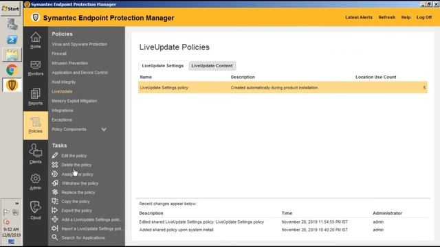 LiveUpdate Policy | Symantec Endpoint Protection смотреть онлайн