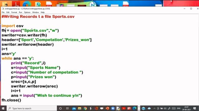 CSV File Handling in Python, Introduction of CSV Module its methods and Programs