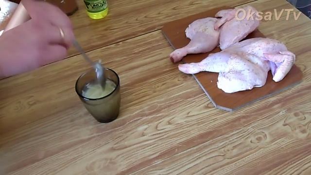 Курица жареная а-ля цыпленок табака. Chicken fried chicken a la tobacco. смотреть онлайн