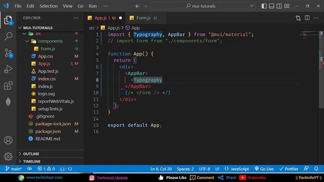 App bar Component for Navigation Menu React Material UI смотреть онлайн