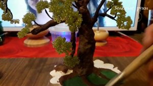 Дерево из бисера Бонсай часть 2. Bonsai bead tree part 2.