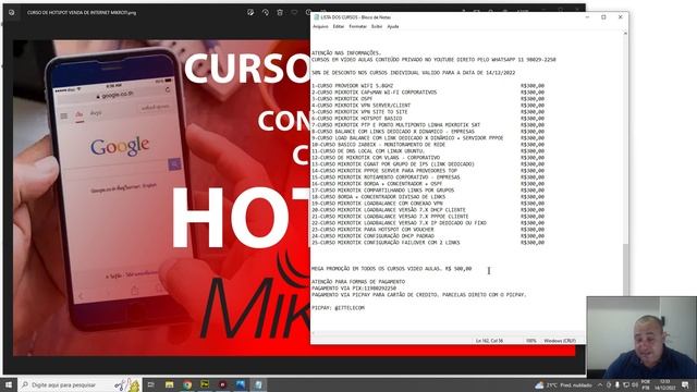 ATENÇÃO SOMENTE HOJE CURSOS COM DESCONTO ESPETACULAR   CURSO DE CONFIGURAÇÃO MIKROTIK PASSO A PASSO