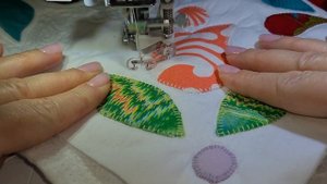 Свободно ходовая стёжка. Аппликация из ткани #печворк #лоскутное шитье #patchwork