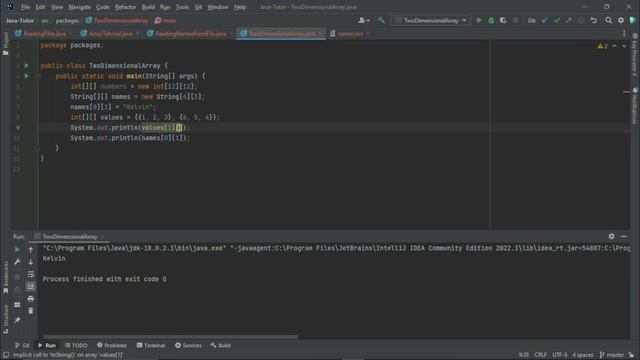Java Two Dimensional Array